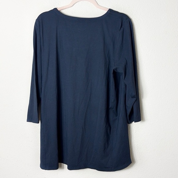 J. Jill Luxe Supima a-line tunic Top in black size Large Made in India - Picture 2 of 7